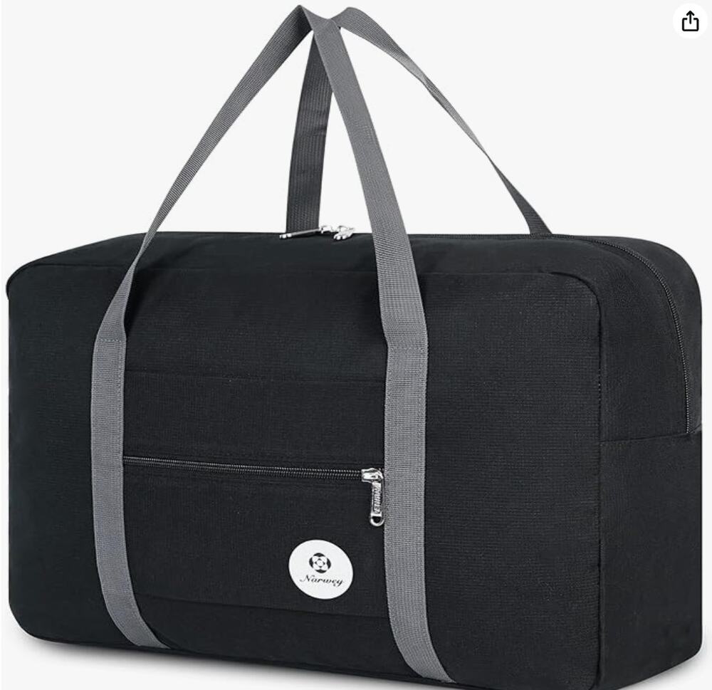Airlines Personal Item Bag Foldable Travel Duffel Bag, Tote Carry on Duffel